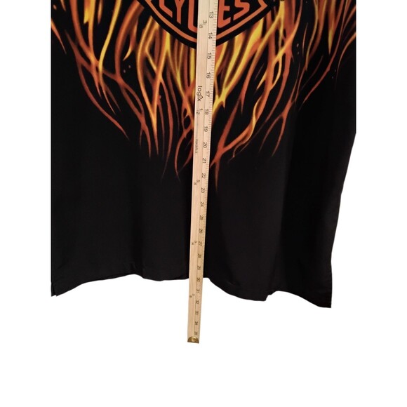 Men's Harley Davidson Button Down Flame Fire Black Button Down Size Medium - Picture 5 of 7